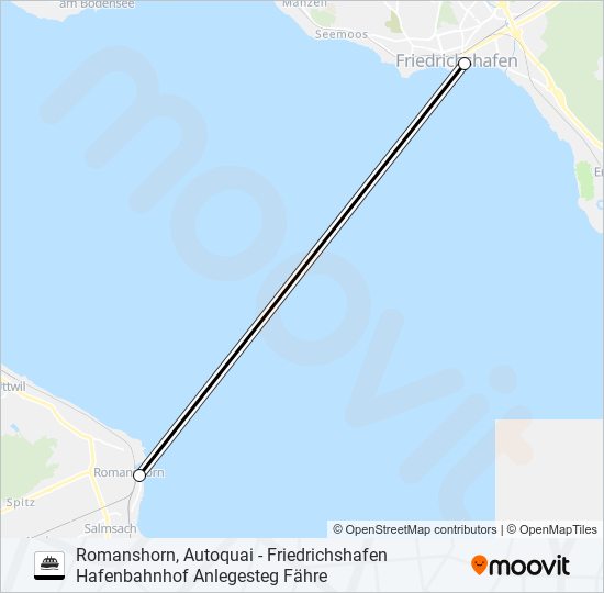 Паром ROMANSHORN, AUTOQUAI - FRIEDRICHSHAFEN HAFENBAHNHOF ANLEGESTEG FÄHRE: карта маршрута