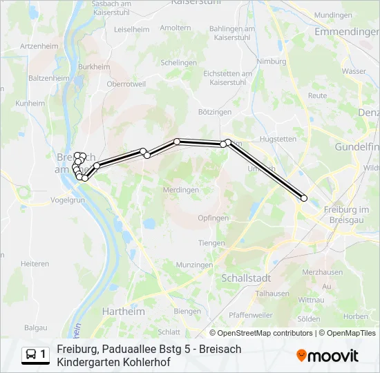 1 Bus Line Map