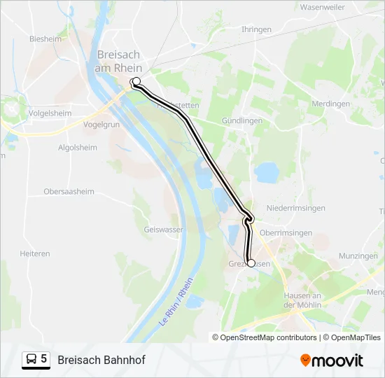 5 Bus Line Map