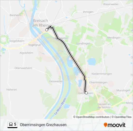 5 Bus Line Map