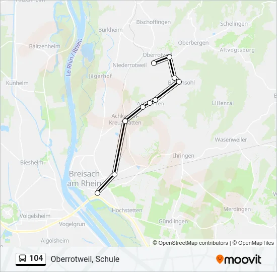 104 Bus Line Map