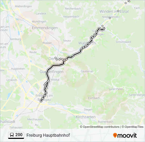 200 Bus Line Map