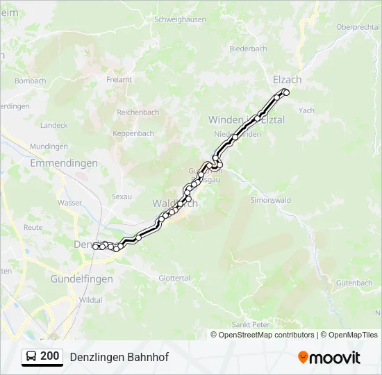 200 Bus Line Map