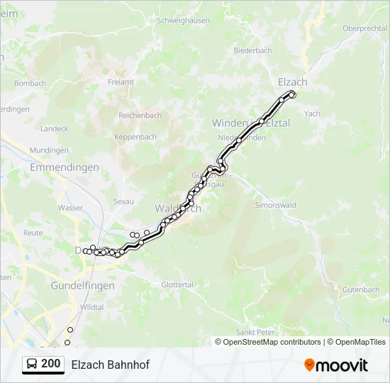 200 Bus Line Map