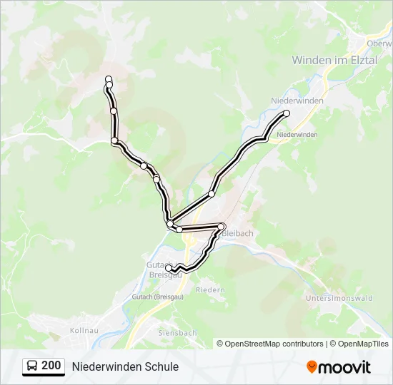 200 Bus Line Map