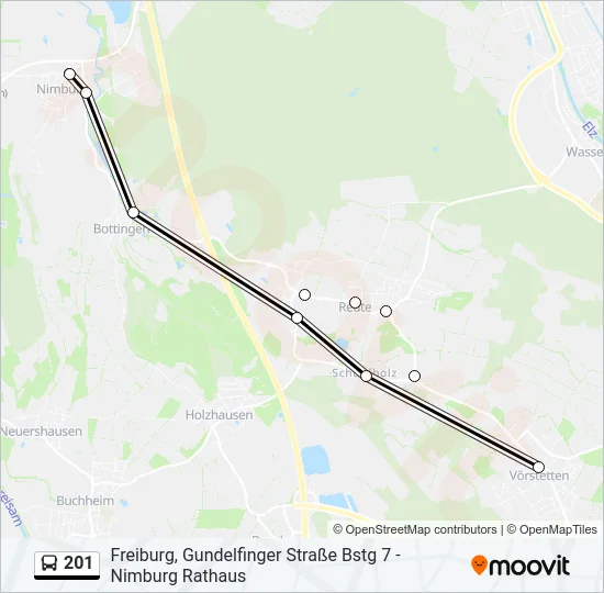 201 Bus Line Map