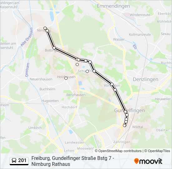 201 Bus Line Map