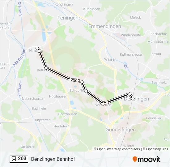 203 Bus Line Map