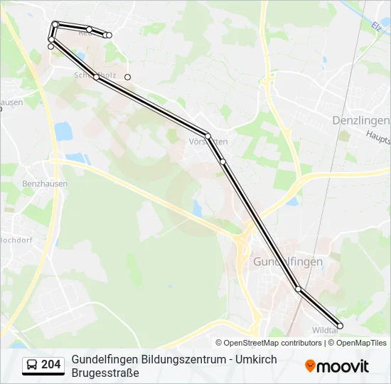 204 Bus Line Map