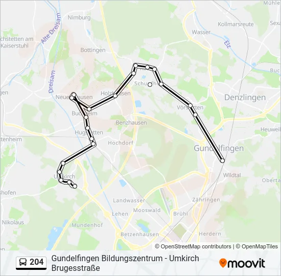 204 Bus Line Map