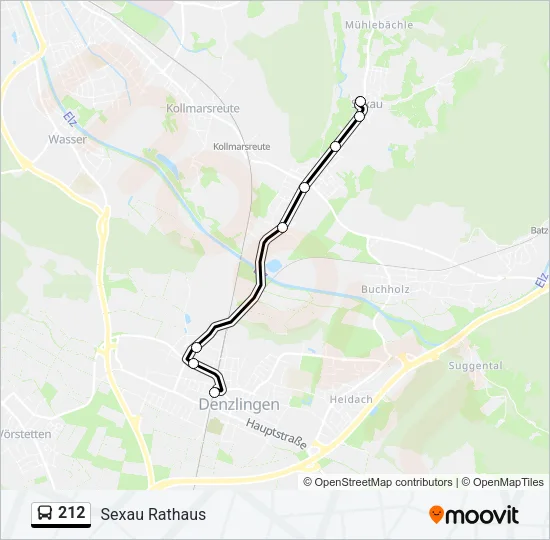 212 Bus Line Map