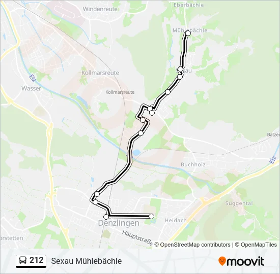 212 Bus Line Map