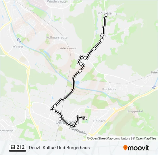 212 Bus Line Map