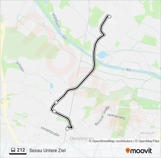 212 Bus Line Map