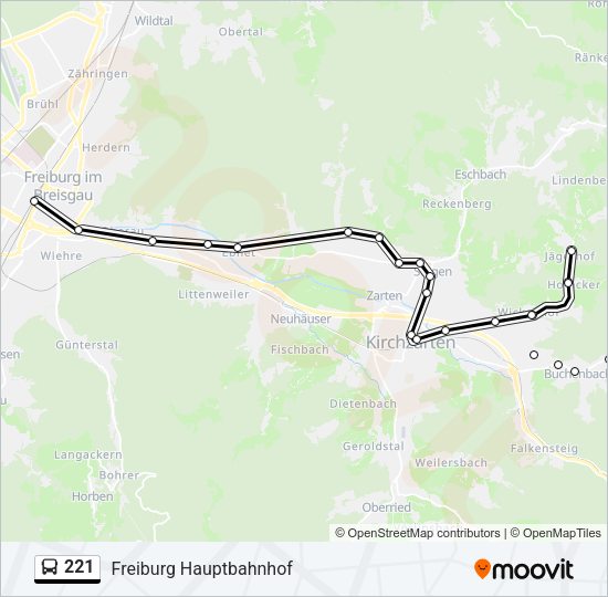 Bus 221: карта маршрута