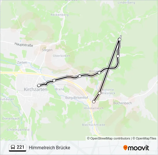221 Bus Line Map