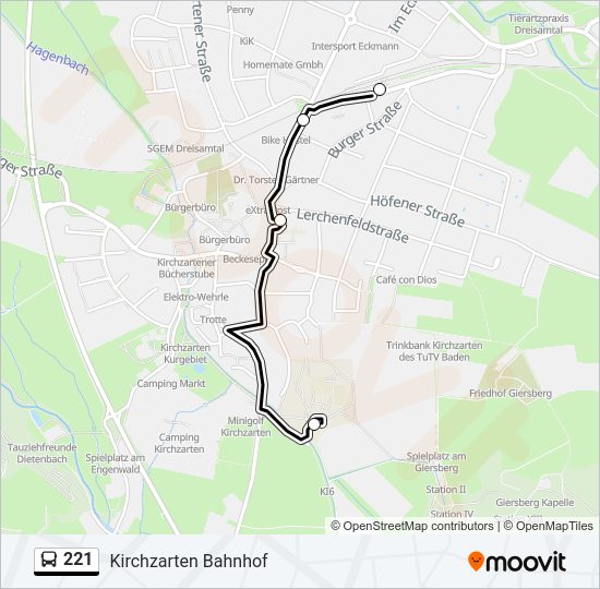 Автобус 221: карта маршрута