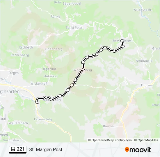 221 Bus Line Map