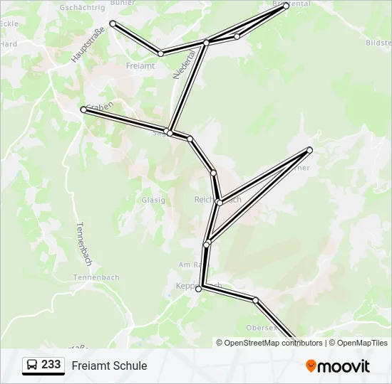 233 Bus Line Map