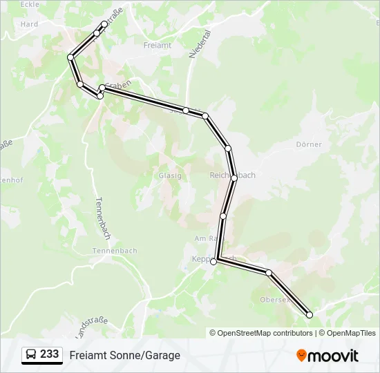 233 Bus Line Map