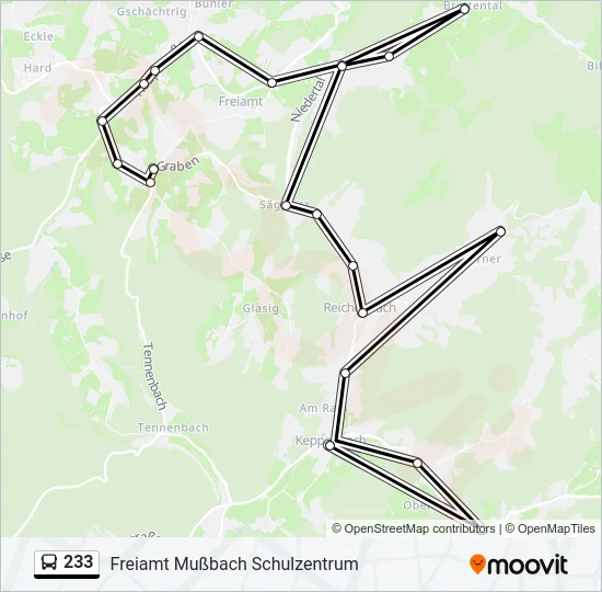 233 Bus Line Map