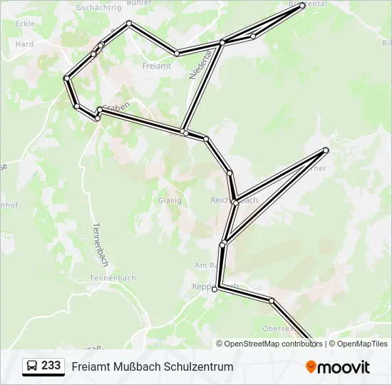 233 Bus Line Map