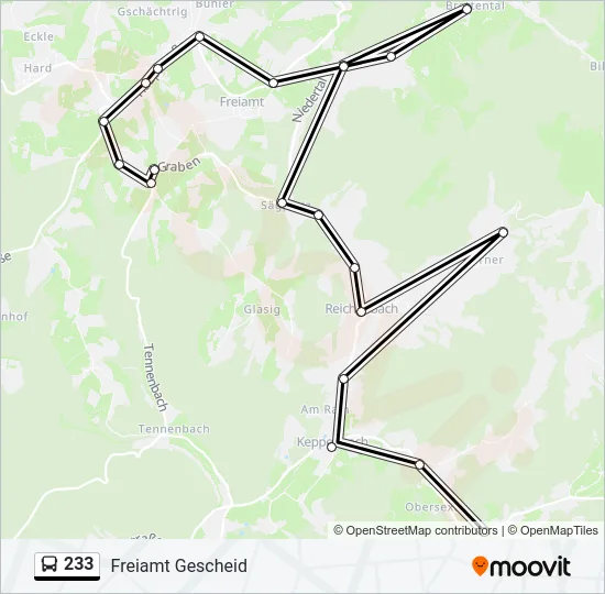 233 Bus Line Map