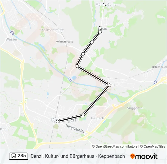 235 Bus Line Map