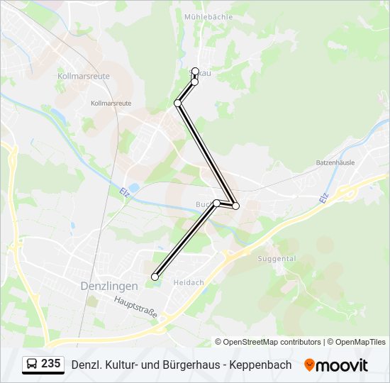 Автобус 235: карта маршрута