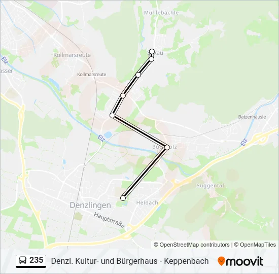 235 Bus Line Map