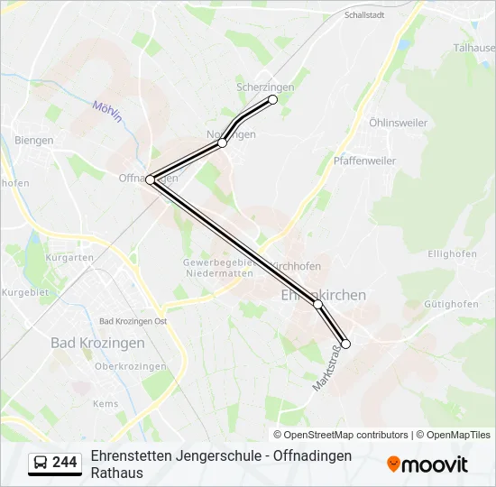 244 Bus Line Map