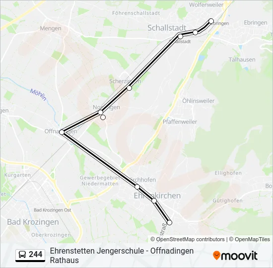 244 Bus Line Map
