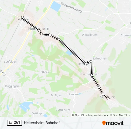 261 Bus Line Map
