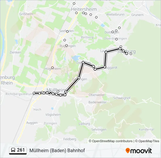 261 Bus Line Map