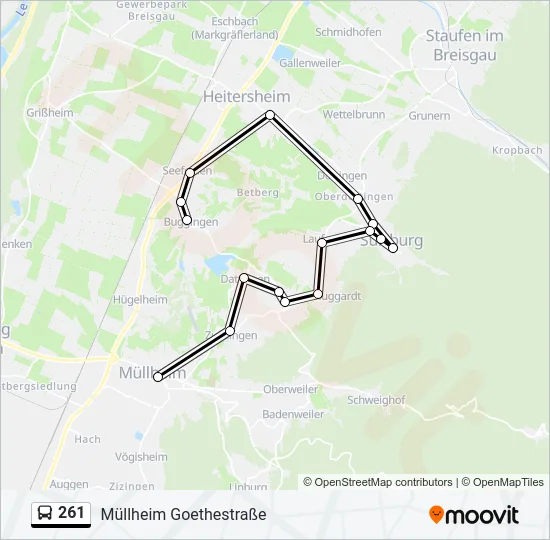 261 Bus Line Map