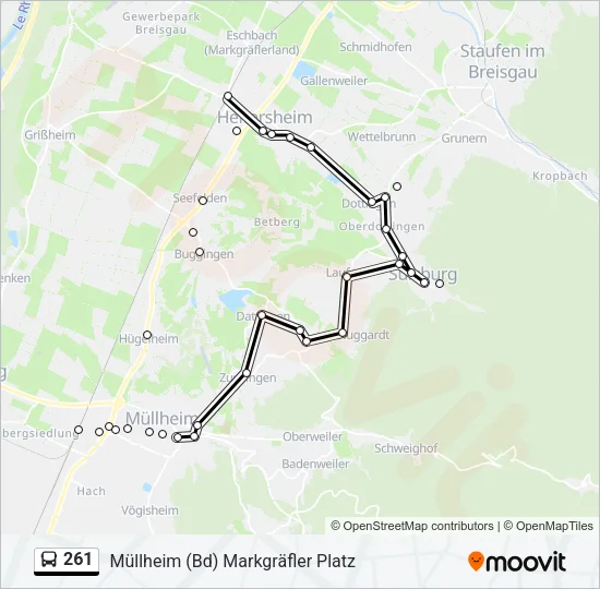 261 Bus Line Map