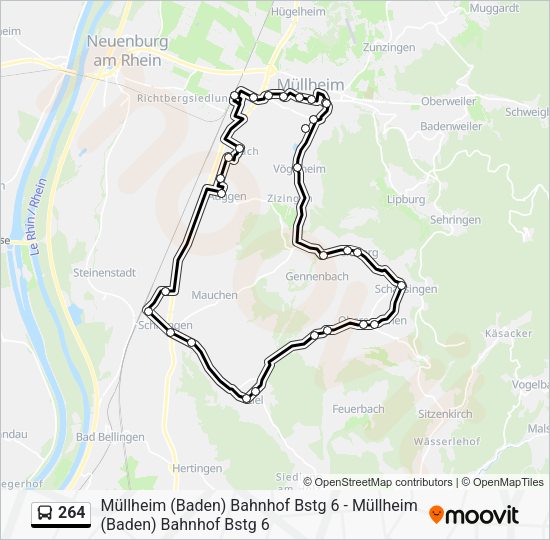 264 Route: Schedules, Stops & Maps - Müllheim (Bd) Markgräfler Platz ...