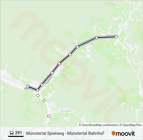 291 Bus Line Map