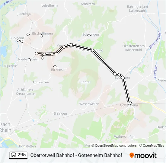 295 Bus Line Map