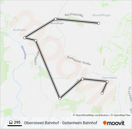 295 Bus Line Map
