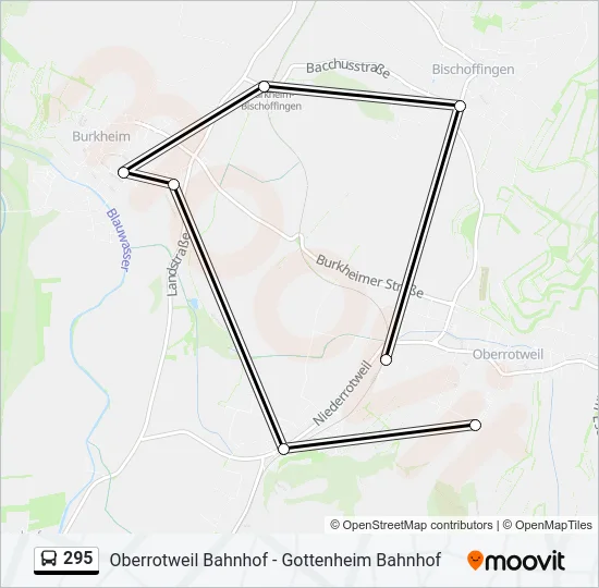 295 Bus Line Map