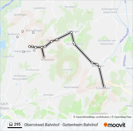 295 Bus Line Map