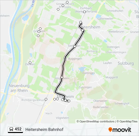 452 Bus Line Map