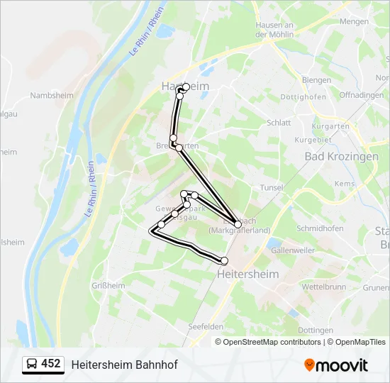 452 Bus Line Map