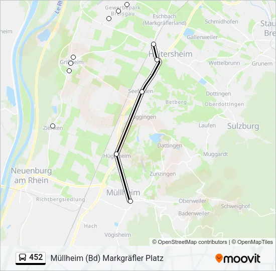 452 Bus Line Map