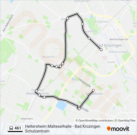 Автобус 461: карта маршрута