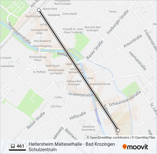 Автобус 461: карта маршрута