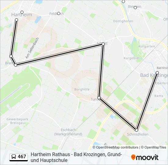467 Bus Line Map