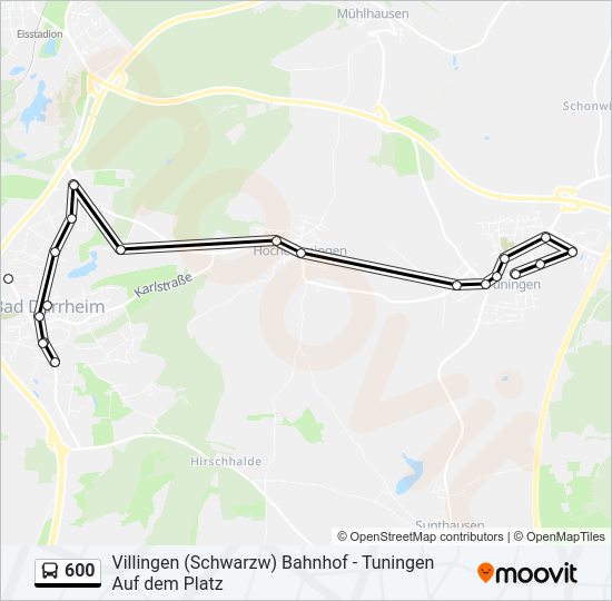 Buslinie 600 Karte