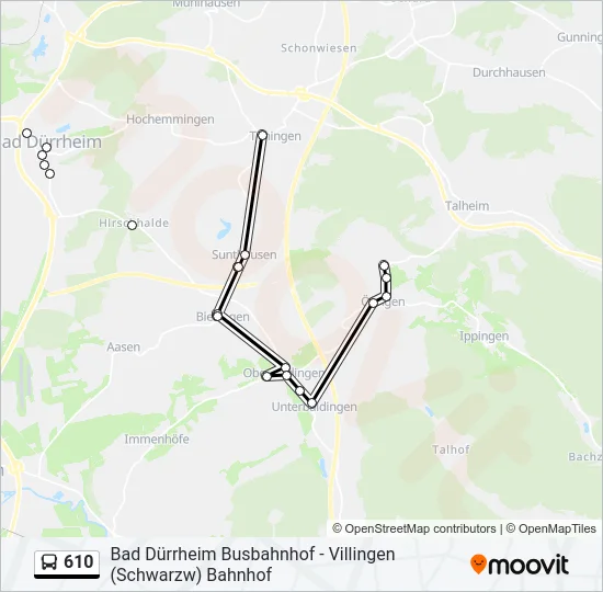 610 Bus Line Map